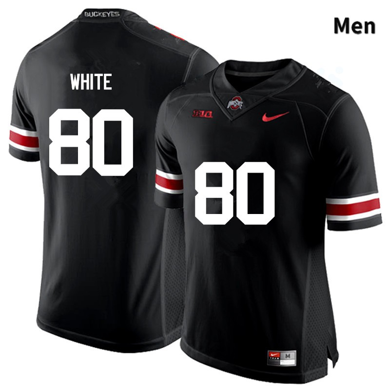 Ohio State Buckeyes Brendon White Men's #80 Black Game Stitched College Football Jersey